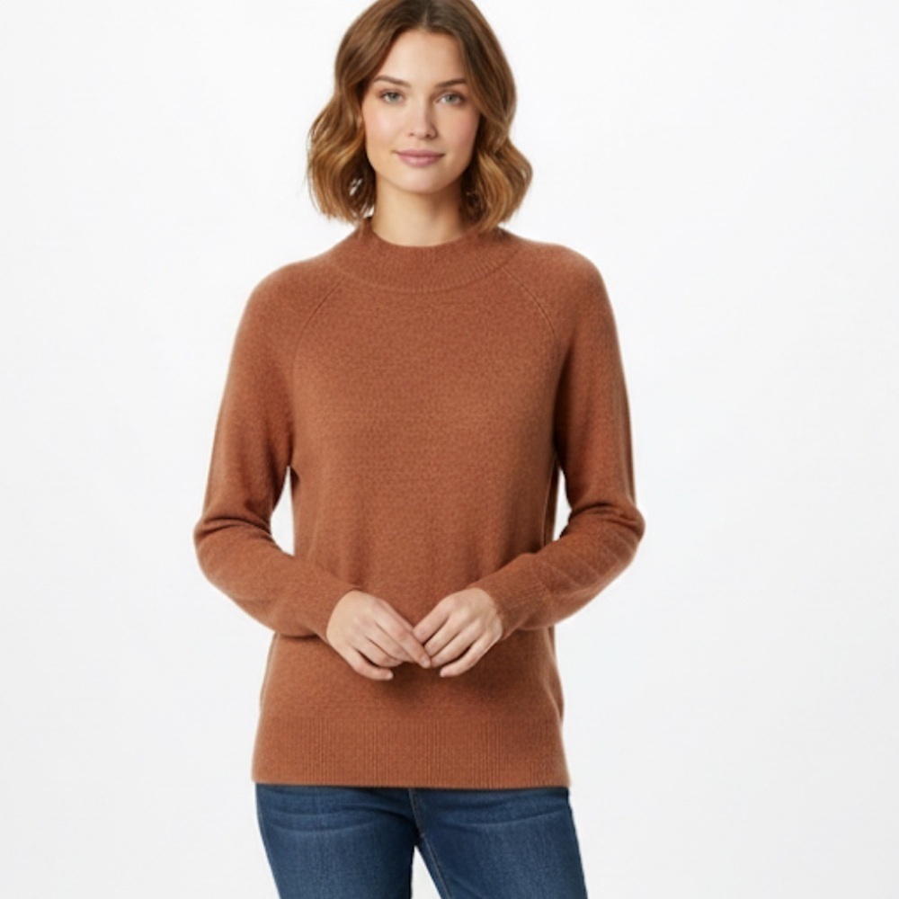 Loft Women’s Soft Brown Mock Neck Sweater Size Medium